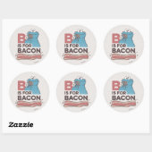 Sticker Rond Cookie Monster | B est pour Bacon (Feuille)
