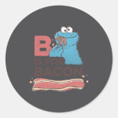 Sticker Rond Cookie Monster B Is For Bacon (Devant)