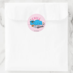 Sticker Rond Cookie Monster   Bon appétit Chill