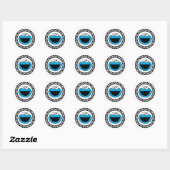 Sticker Rond Cookie Monster Checkered (Feuille)