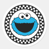 Sticker Rond Cookie Monster Checkered (Devant)