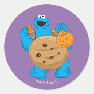 Sticker Rond Cookie Monster   Costume de biscuits