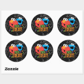 Sticker Rond Cookie Monster et Elmo - Des friandises ou un sort (Feuille)