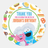 Sticker Rond Cookie Monster Foodie Camion Merci (Devant)