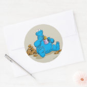 Sticker Rond Cookie Monster mange des cookies vintage (Enveloppe)