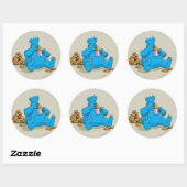 Sticker Rond Cookie Monster mange des cookies vintage (Feuille)