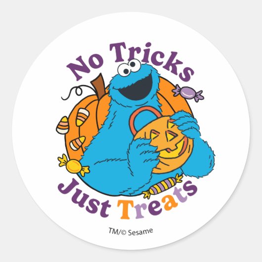 Sticker Rond Cookie Monster | Pas de traces juste des traitemen (Devant)