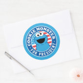 Sticker Rond Cookie Monster pour le président (Enveloppe)