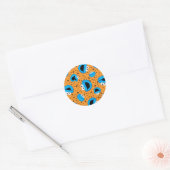 Sticker Rond Cookie Monster sur motif cookie (Enveloppe)