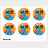 Sticker Rond Cookie Monster - Tricoter Ou Traiter (Feuille)