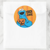 Sticker Rond Cookie Monster - Tricoter Ou Traiter (Sac)