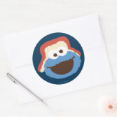 Sticker Rond Cookie Monster Visage de la Forêt (Enveloppe)
