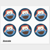Sticker Rond Cookie Monster Visage de la Forêt (Feuille)