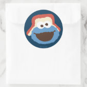 Sticker Rond Cookie Monster Visage de la Forêt (Sac)