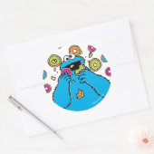 Sticker Rond Cookie MonsterDestructeur de Donuts (Enveloppe)