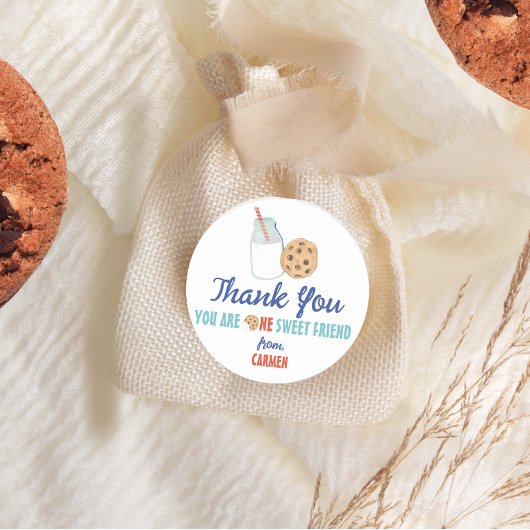 Sticker Rond Cookie One Sweet Premier Anniversaire