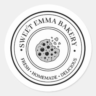 Sticker Rond Cookie personnalisé avec logo et bordures fait mai