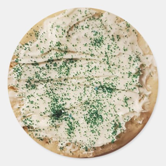 Sticker Rond Cookie sucre avec arrosage vert (Devant)