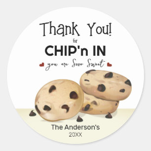 Sticker Rond Cookies à puces de chocolat Merci