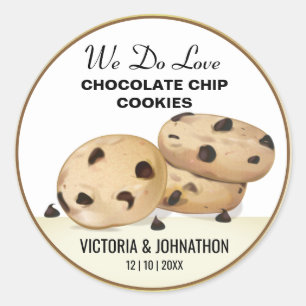 Sticker Rond Cookies à puces de chocolat Merci   MARIAGE