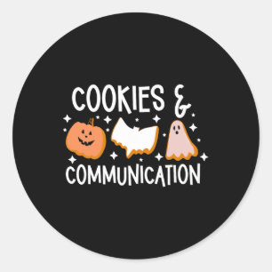 Sticker Rond Cookies & ; Communication Drôle Halloween Desig