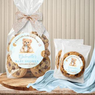 Sticker Rond Cookies and Milk Baby Shower - Teddy Baby Shower