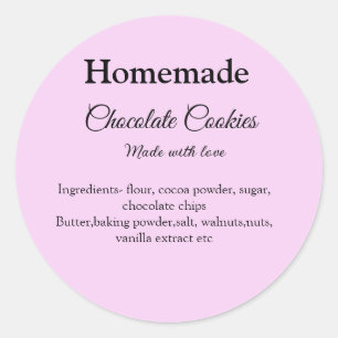 Sticker Rond cookies au chocolat maison faits avec amour ajoute
