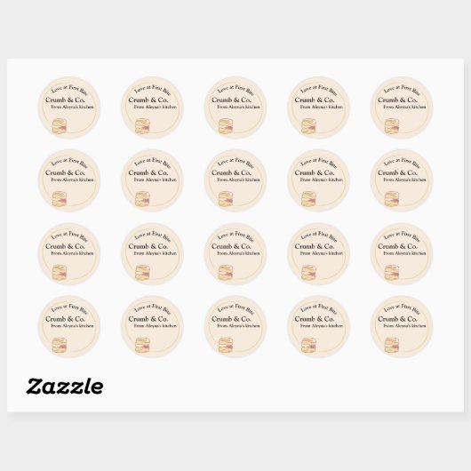 Sticker Rond Cookies beiges doux et simples (Feuille)