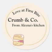 Sticker Rond Cookies beiges doux et simples (Devant)