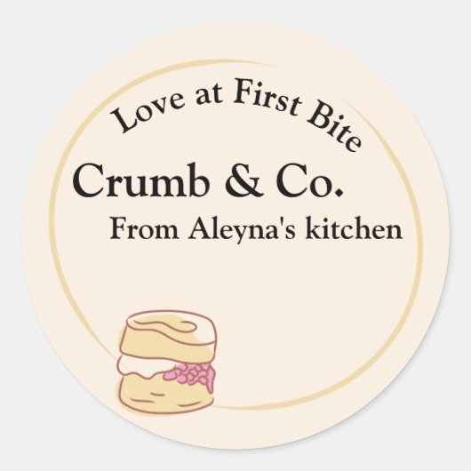 Sticker Rond Cookies beiges doux et simples (Devant)