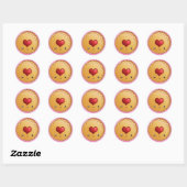 Sticker Rond cookies+BG, cookie_luv (Feuille)