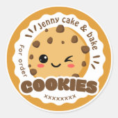 Sticker Rond Cookies Brown et chevalet commercial doux (Devant)