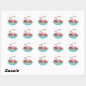 Sticker Rond Cookies Cupcake Bakery Cute Pois Moderne (Feuille)