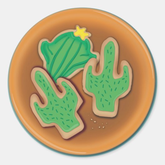 Sticker Rond Cookies de cactus (Devant)