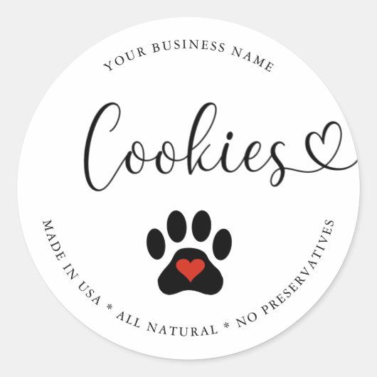 Sticker Rond Cookies de chien gourmet naturel (Devant)