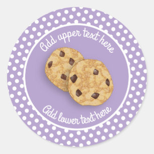 Sticker Rond Cookies de chips de choix faits maison sur lavande