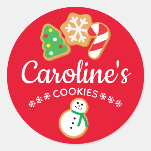 Sticker Rond Cookies de Noël (Devant)