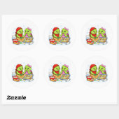 Sticker Rond Cookies de Noël (Feuille)