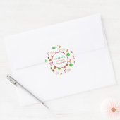 Sticker Rond Cookies de Noël à l'aquarelle (Enveloppe)