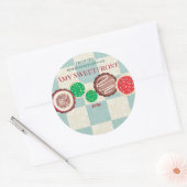 Sticker Rond Cookies de Noël congelés "fait maison par" à de (Enveloppe)