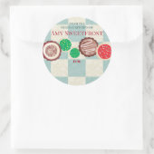 Sticker Rond Cookies de Noël congelés "fait maison par" à de (Sac)