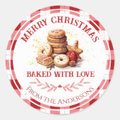 Sticker Rond Cookies de Noël cuits avec amour (Devant)