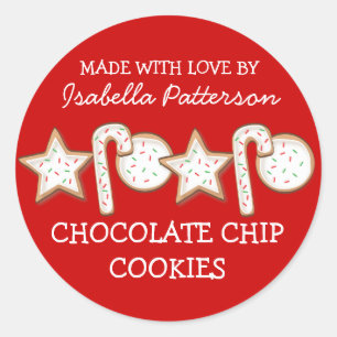 Sticker Rond Cookies de Noël de l'autocollant de cuisine Rouge