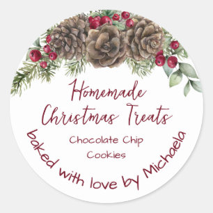 Sticker Rond Cookies de Noël faits maison Rustique