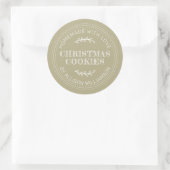 Sticker Rond Cookies de Noël faits maison vert olive pâle (Sac)