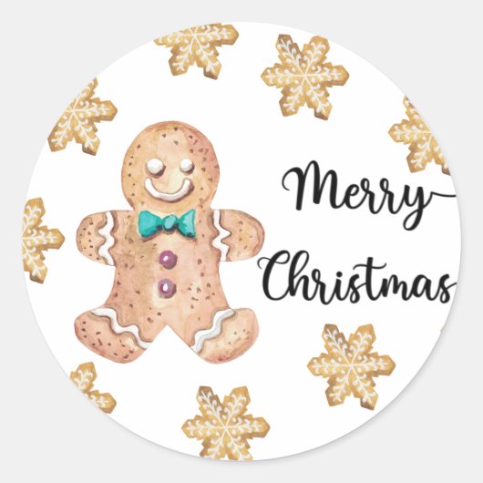 Sticker Rond Cookies de Noël Joyeux Noël (Devant)