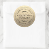Sticker Rond Cookies de Noël rustiques faits maison Champagne G (Sac)
