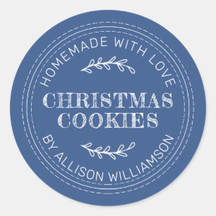 Sticker Rond Cookies de Noël rustiques faits maison Classique B