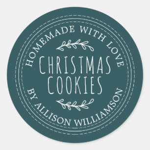 Sticker Rond Cookies de Noël rustiques faits maison Profondémen