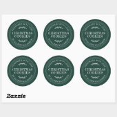 Sticker Rond Cookies de Noël rustiques faits maison Vert foncé (Feuille)